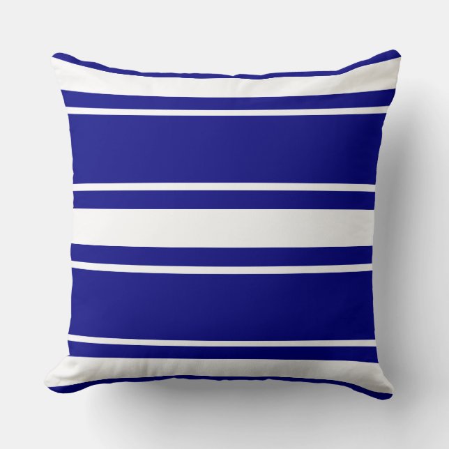 Cojín Decorativo Bandas azules de la marina (Anverso)