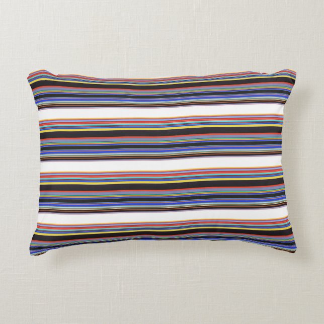 Cojín Decorativo Bandas azules y negras (Anverso)