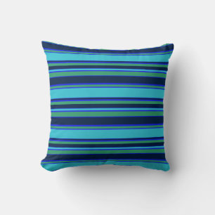 Cojín Decorativo Bandas azules y verdes