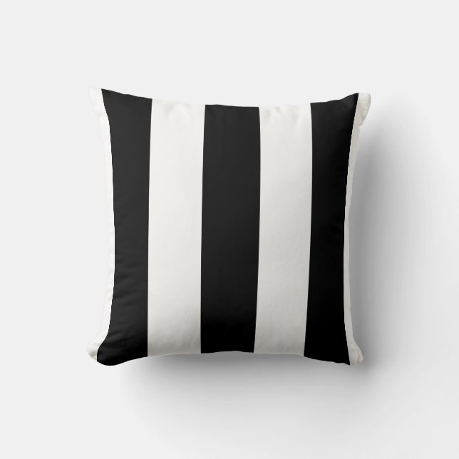 Cojín Decorativo Bandas Blanco Y Negro (Anverso)