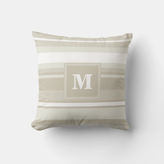 Cojín Decorativo Bandas de arenisca monogramo (Anverso)