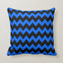Cojín Decorativo Bandas de Chevron Black Azul