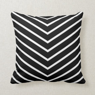 Cojín Decorativo Bandas de Chevron blancas y negras decorativas