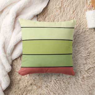 Cojín Decorativo Bandas De Color Del Melón Verde Rojo Sobre Papel D