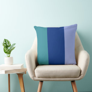 Cojín Decorativo Bandas de Color Tres Tonos de Azul