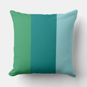 Cojín Decorativo Bandas de Color Tres Tonos de Azul Verde