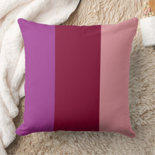 Cojín Decorativo Bandas de Color Tres Tonos Magenta Rosa Púrpura