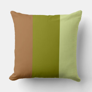 Cojín Decorativo Bandas de Color Tres Tonos Marrón Verde Pistacho