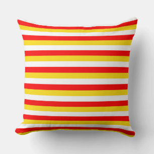 Cojín Decorativo bandas de la bandera de Guernsey rojo amarillo bla