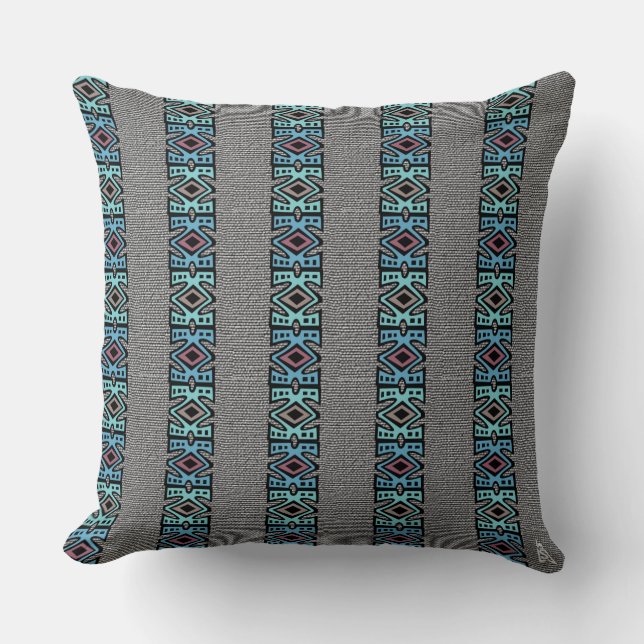 Cojín Decorativo Bandas de la frontera pop africana (Anverso)