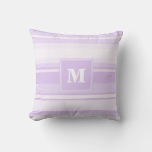 Cojín Decorativo Bandas de lilac monogramo
