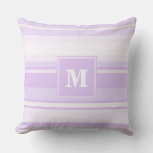 Cojín Decorativo Bandas de lilac monogramo