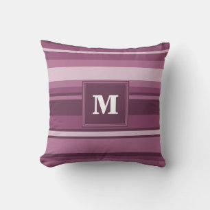 Cojín Decorativo Bandas de mauve monogramo