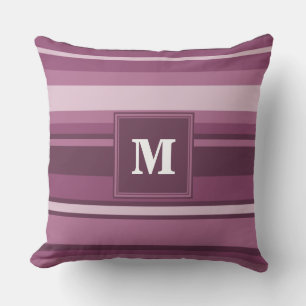 Cojín Decorativo Bandas de mauve monogramo
