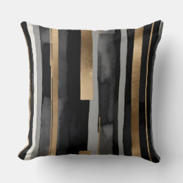 Cojín Decorativo Bandas de oro negro gris