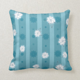 Cojín Decorativo Bandas De Tonos Azules Y Gardenia