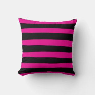 Cojín Decorativo Bandas desiguales - Magenta y negro
