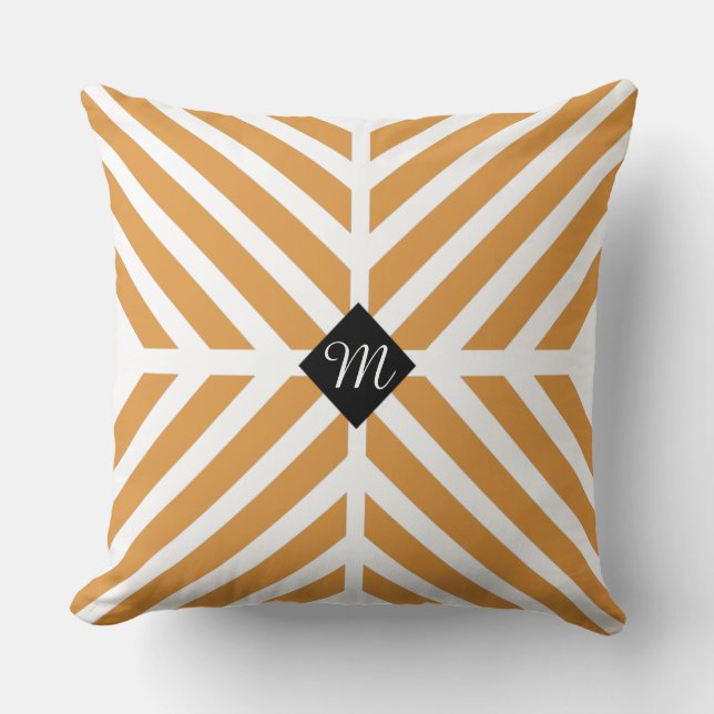 Cojín Decorativo Bandas diagonales de oro modernas (Anverso)