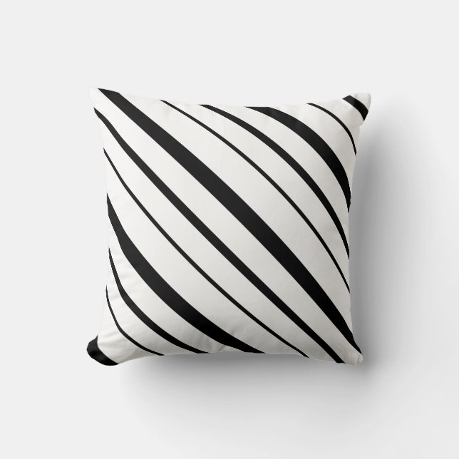 Cojín Decorativo Bandas graduadas en blanco y negro (Anverso)