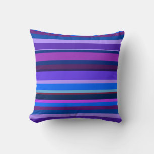 Cojín Decorativo Bandas horizontales azules y violetas