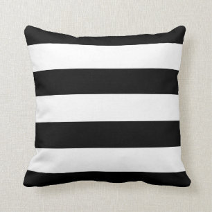 Cojín Decorativo Bandas horizontales en blanco y negro