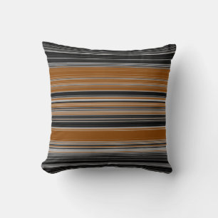 Cojín Decorativo Bandas marrón y negro