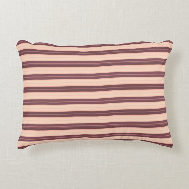 Cojín Decorativo Bandas marrones rosadas (Anverso)