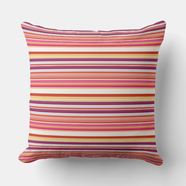 Cojín Decorativo Bandas marrones rosadas (Anverso)