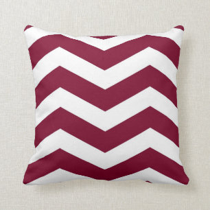 Cojín Decorativo Bandas modernas de Chevron en blanco y rojo de Cra