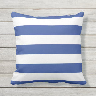 Cojín Decorativo Bandas modernas en blanco y azul