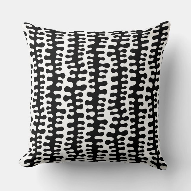 Cojín Decorativo Bandas orgánicas - Negro (Anverso)