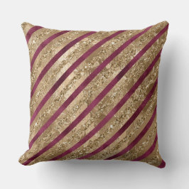 Cojín Decorativo Bandas Purpurinas de oro de Borgoña