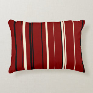 Cojín Decorativo Bandas rojas y blancas negras