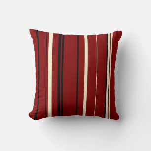 Cojín Decorativo Bandas rojas y blancas negras