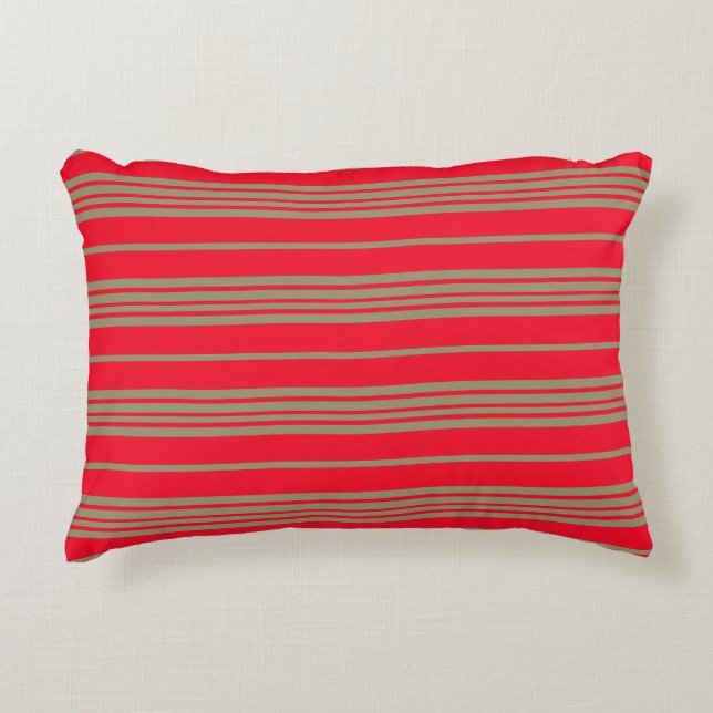 Cojín Decorativo Bandas rojas y doradas (Anverso)