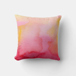 Cojín Decorativo Bandas rosa y Naranja de color de agua