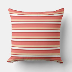 Cojín Decorativo Bandas rosadas blancas y cortas