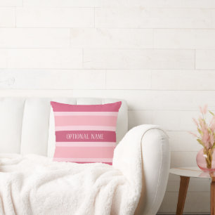 Cojín Decorativo Bandas rosadas con personalizado de nombres opcion