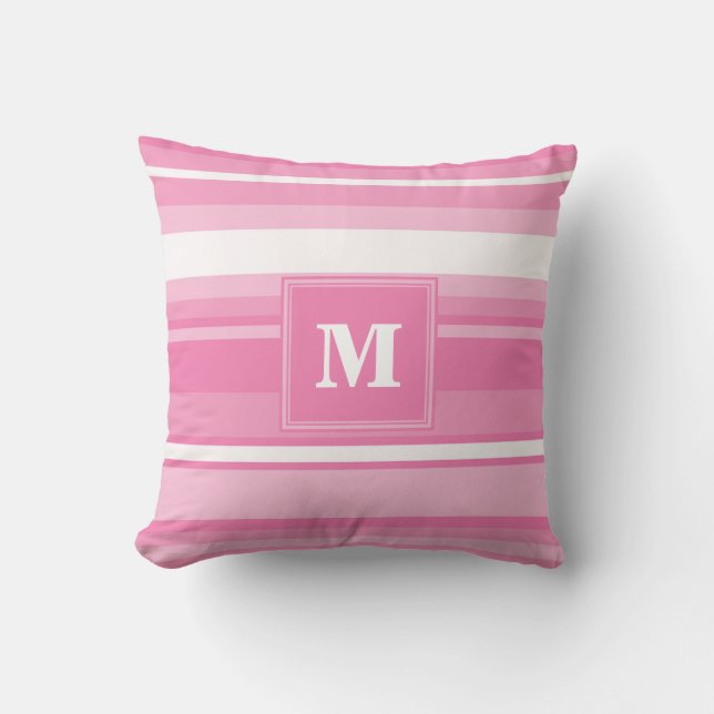 Cojín Decorativo Bandas rosadas monográficas (Anverso)