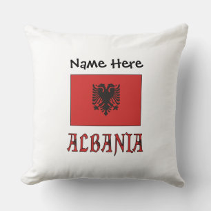Cojín Decorativo Bandera Albanesa Personalizada 