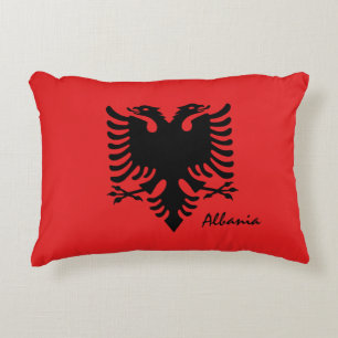 Cojín Decorativo Bandera albanesa y moda albanesa, vacaciones y dep