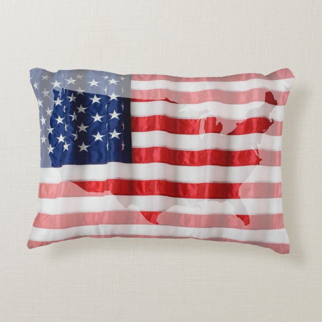 Cojín Decorativo Bandera Almohada-Americana (Reverso)