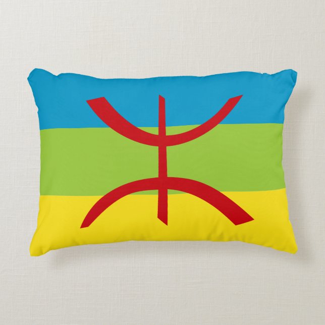 Cojín Decorativo Bandera amazigh regalo Bandera bereber Kabyles (Anverso)