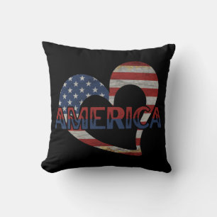 COJÍN DECORATIVO BANDERA AMERICANA 4 DE JULIO AMO AMÉRICA PADRES