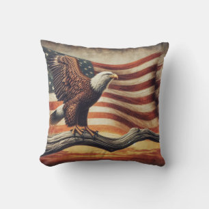 Cojín Decorativo Bandera americana águila calva