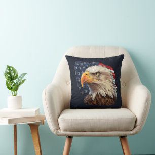 Cojín Decorativo Bandera americana águila calva