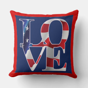 Cojín Decorativo bandera americana Amor Patriótico