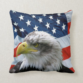 Cojín Decorativo Bandera americana calva de Eagle