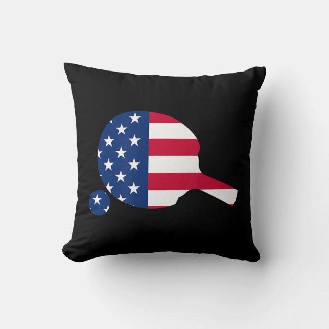 Cojín Decorativo Bandera Americana Ping Pong Table Tennis Player Eq (Anverso)