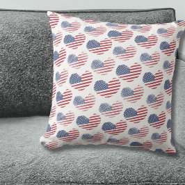 Cojín Decorativo Bandera Americana Rojo Blanco Azul Patriótico